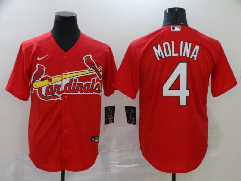Men St.Louis Cardinals #4 Molina Red Nike Game MLB Jerseys
